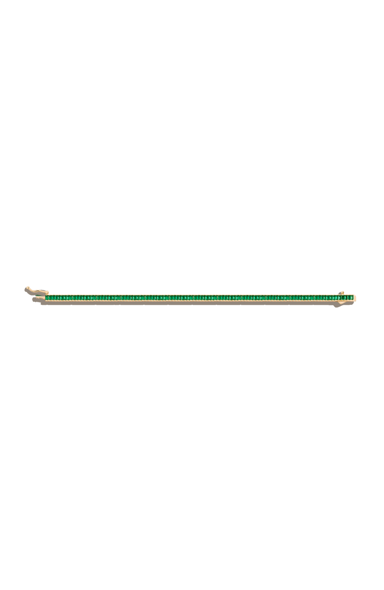 Aurate New York Lab Grown Emerald Baguette Tennis Bracelet, Alternate, color, Gold / Green
