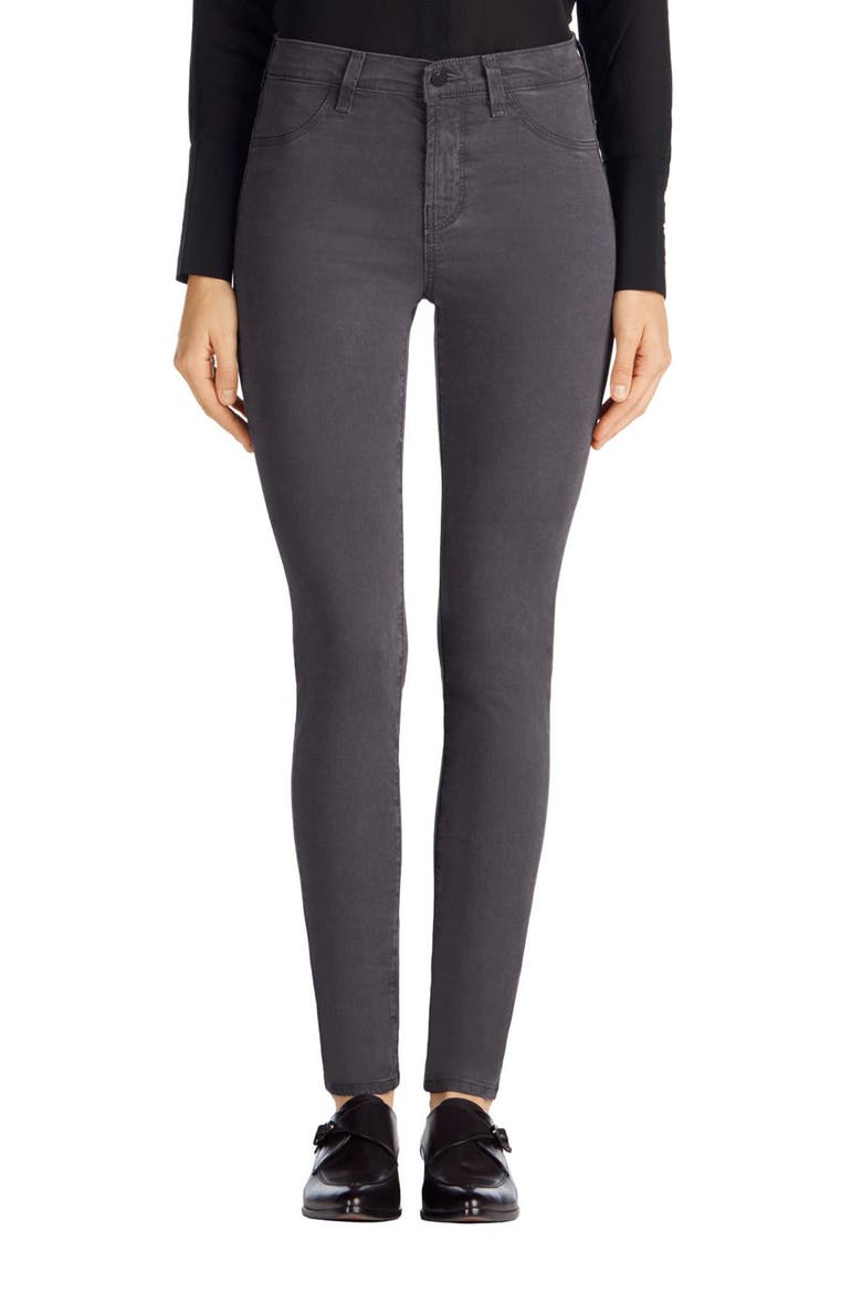 High Waist Ankle Super Skinny Jeans, Alternate, color, STORM GREY
