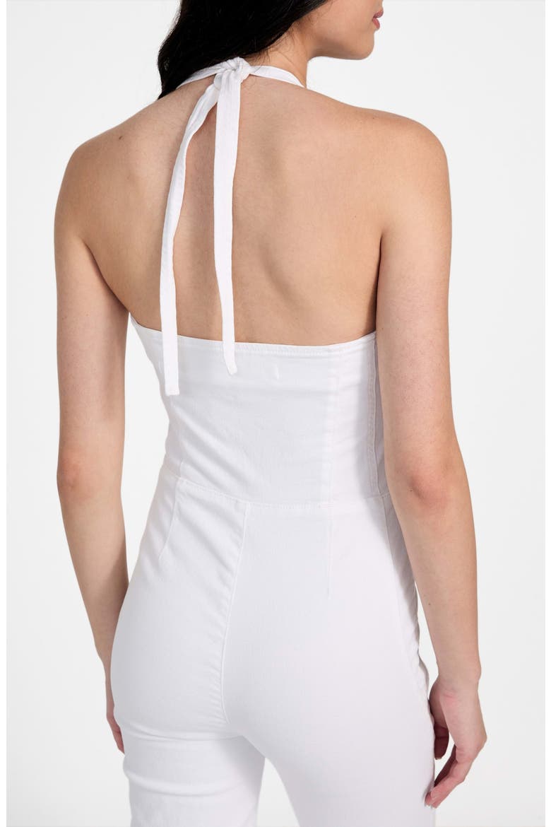 Blair Halter Denim Jumpsuit, Alternate, color, PURE WHITE