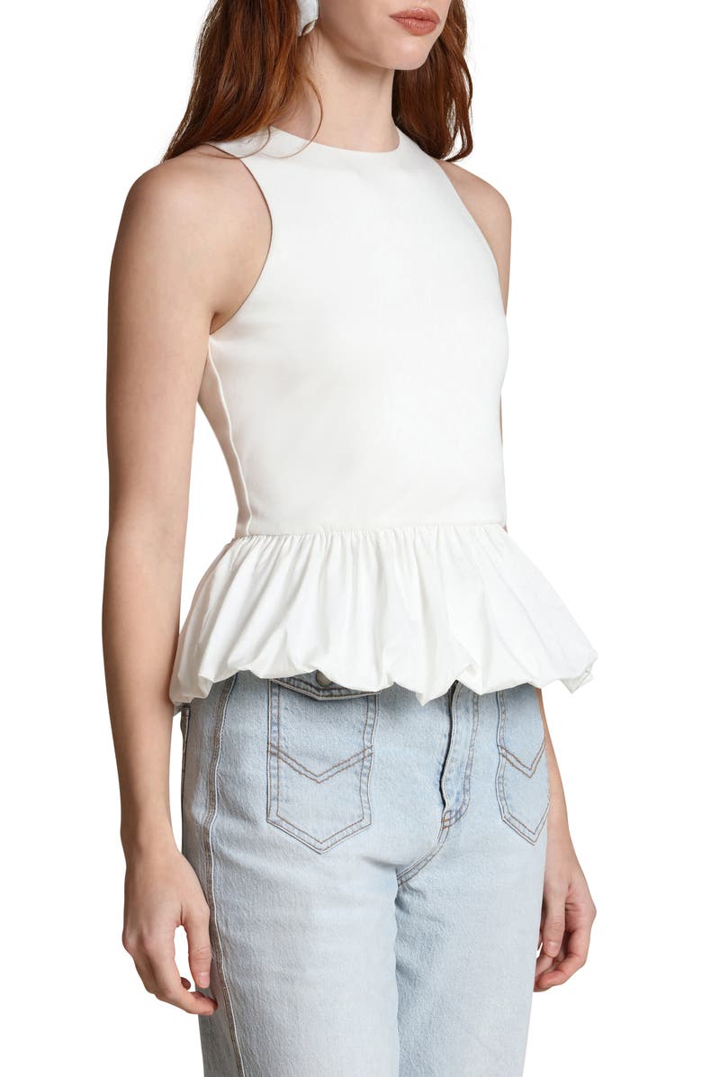 Avec Les Filles Peplum Tank, Alternate, color, White