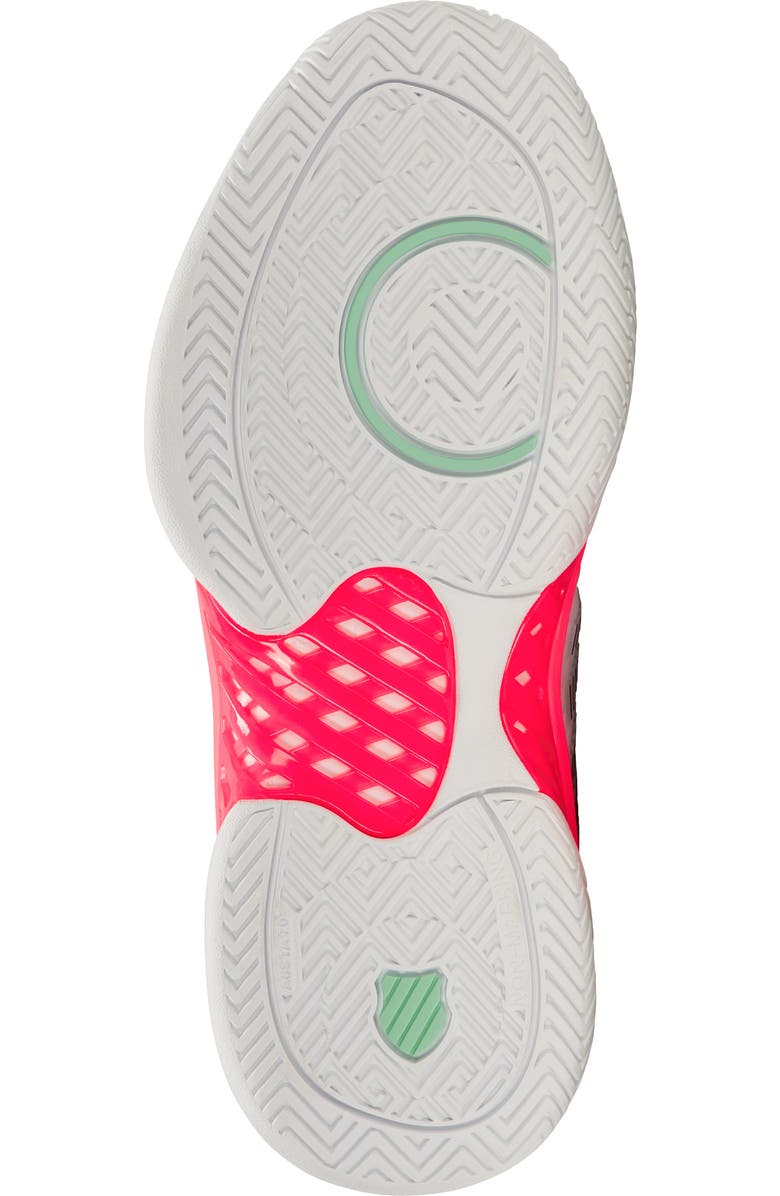 K-Swiss Hypercourt Express 2 Tennis Shoe, Alternate, color, White/ Neon Pastel Pink/ Black