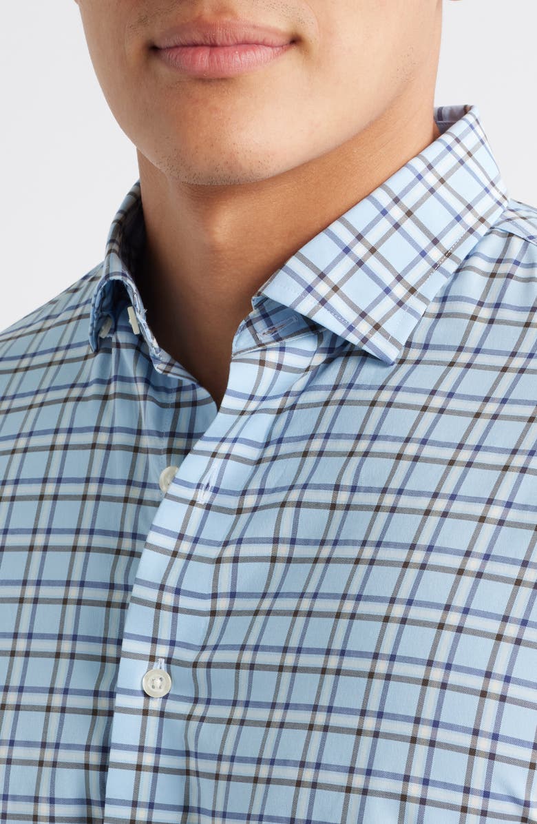 johnnie-O Jaden Check Stretch Button-Up Shirt, Alternate, color, Maliblu