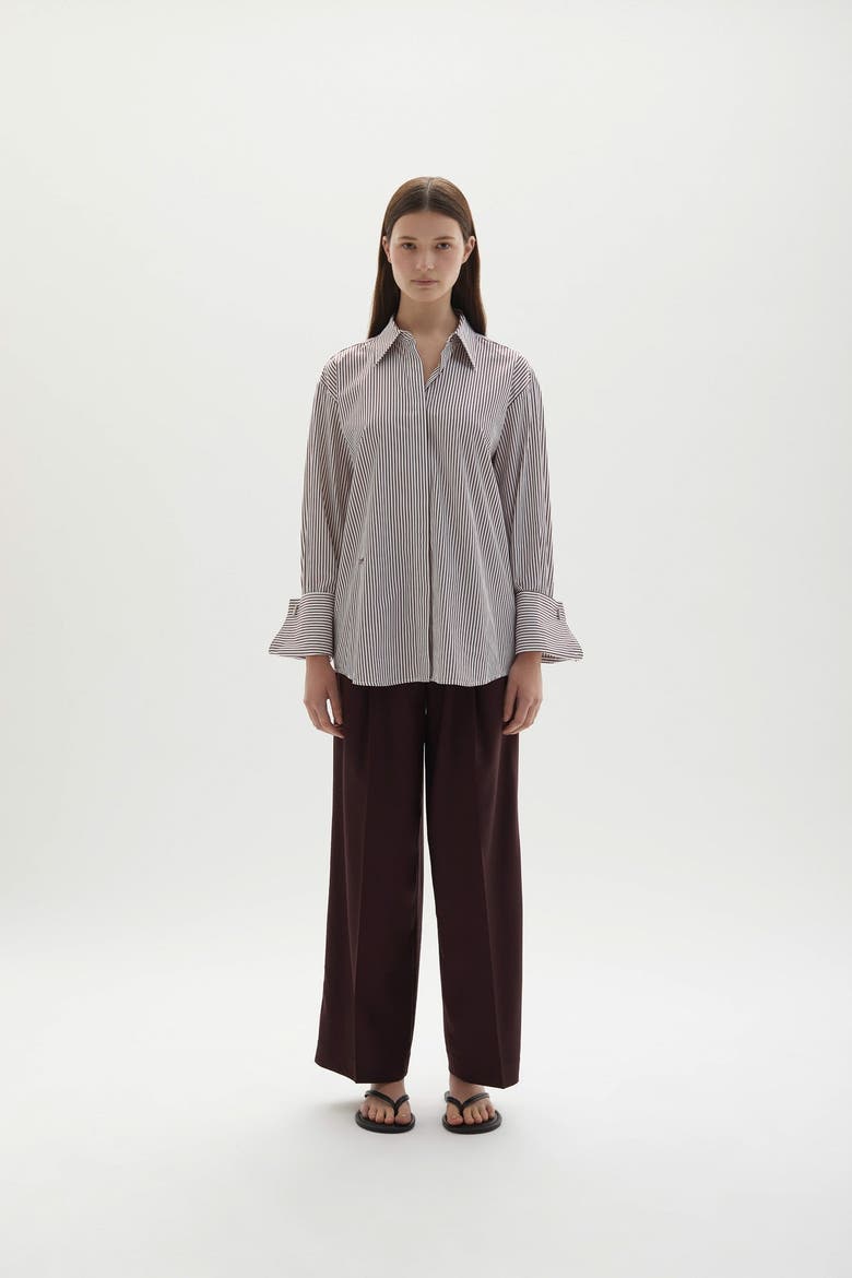 Lowell Shirt, Main, color, Plum Stripe