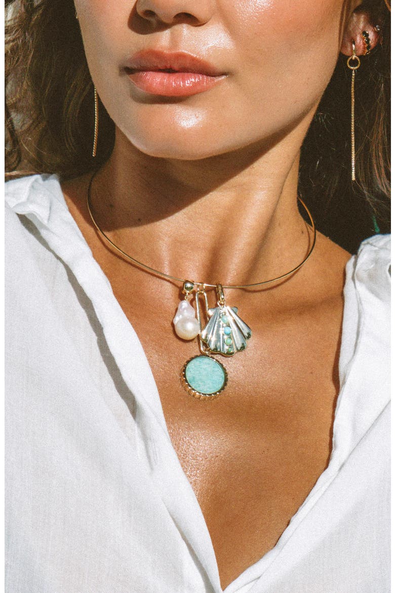Odeon Charm, Alternate, color, AMAZONITE