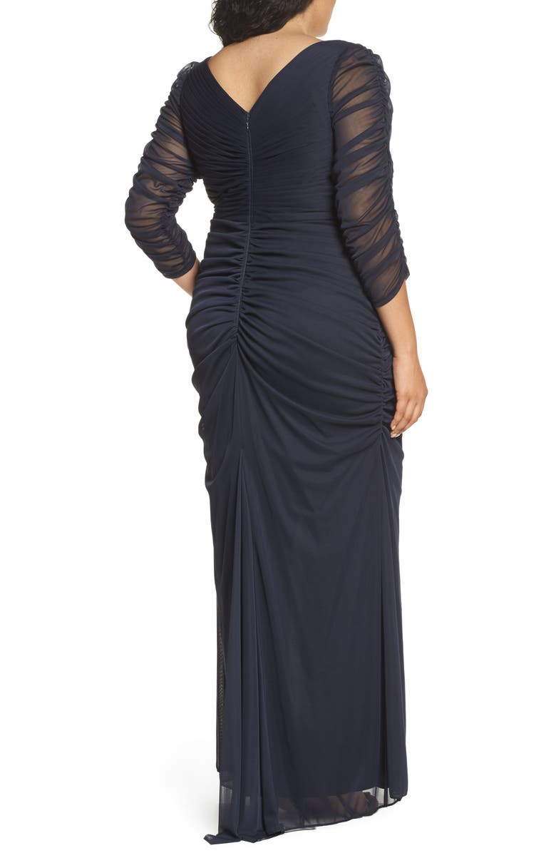 Adrianna Papell Beaded Mesh Gown, Alternate, color, 