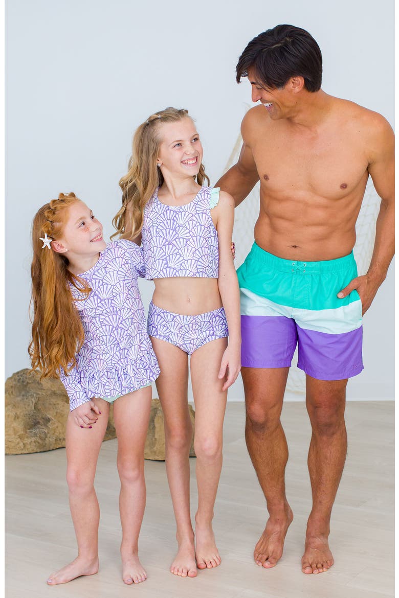 Magical Mermaid Two-Piece Rashguard Swimsuit, Alternate, color, PURPLE