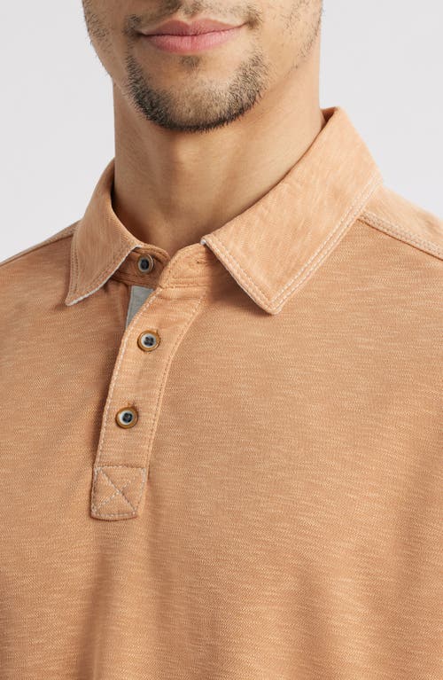 Johnston & Murphy Vintage Slub Polo In Ginger
