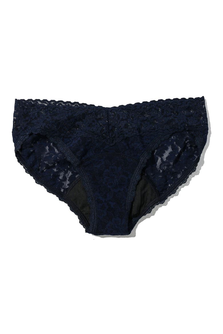x Saalt Signature Lace® Leakproof V-kini Bikini, Alternate, color, NAVY