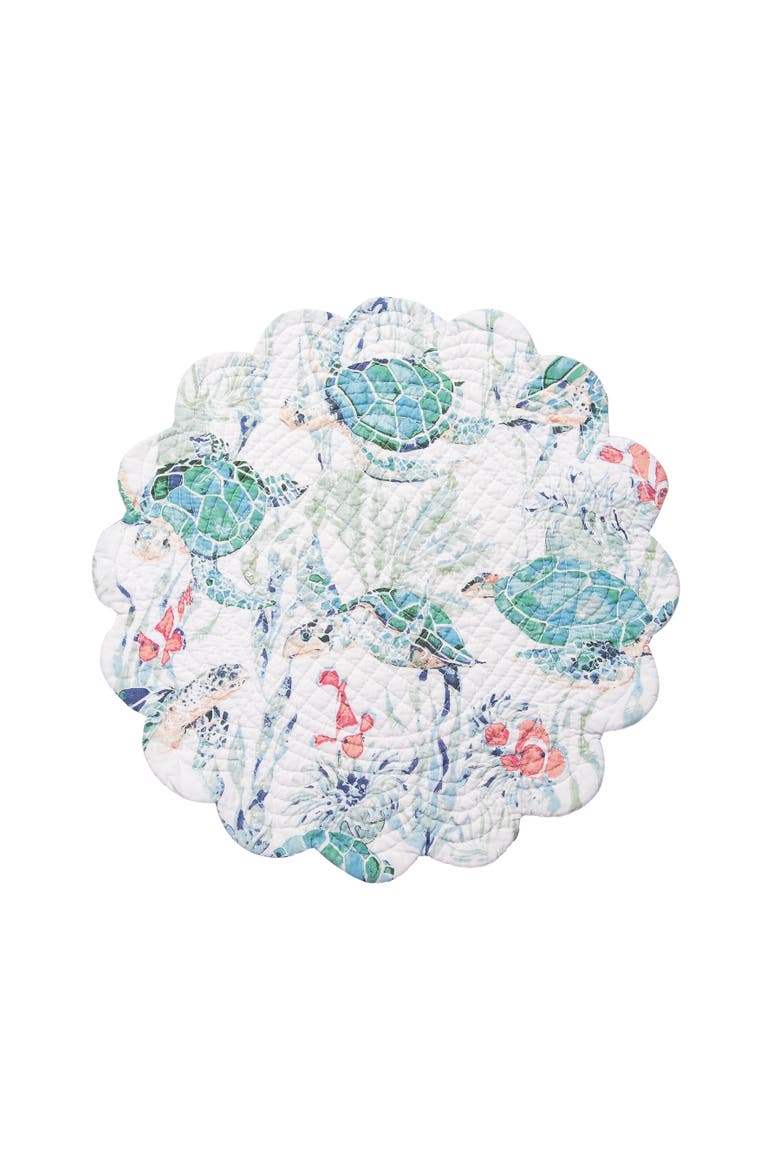 Sea Turtle Cove Round Placemats Set of 6, 17", Alternate, color, Pink