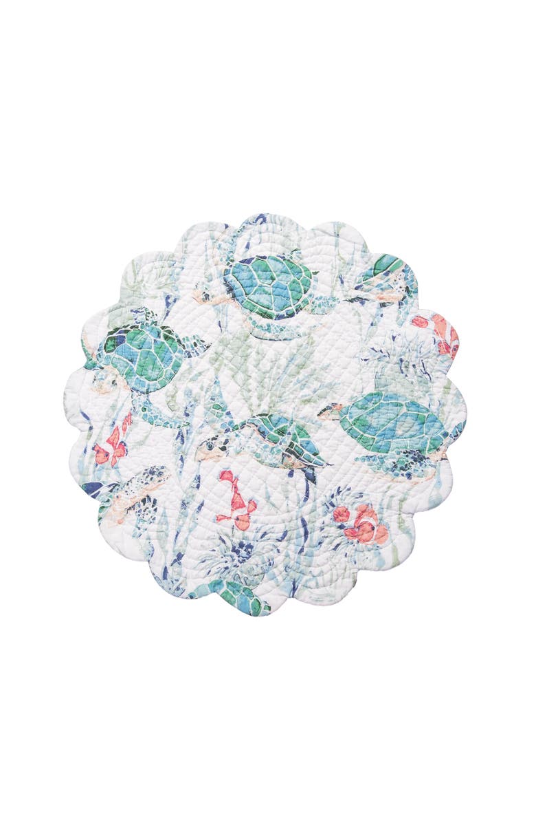 C&F Home Sea Turtle Cove Round Placemats Set of 6, 17", Alternate, color, Pink