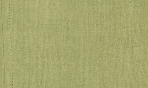 Max Studio Bubble Short Sleeve Top In Green