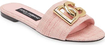 DG Logo Raffia Slide Sandal