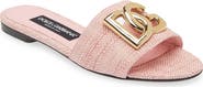 Dolce&Gabbana DG Logo Raffia Slide Sandal