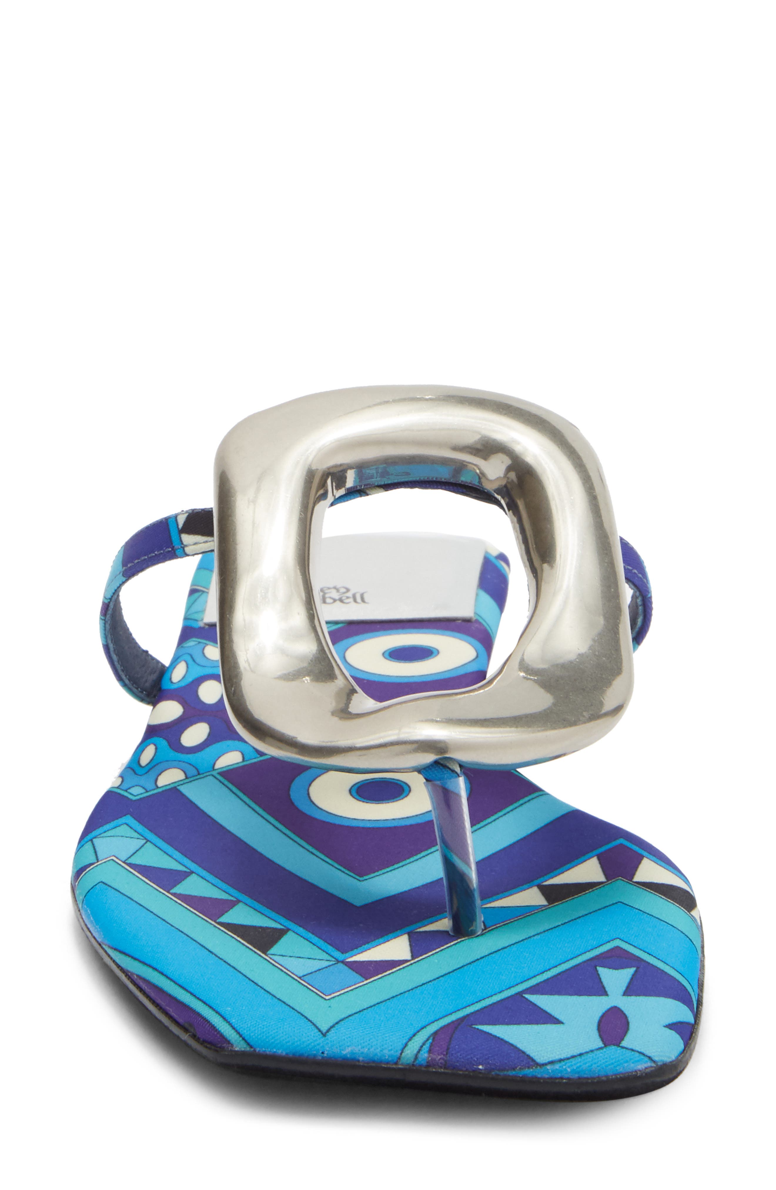 Jeffrey Campbell Linques Flip Flop, Alternate, color, Navy Multi Silver