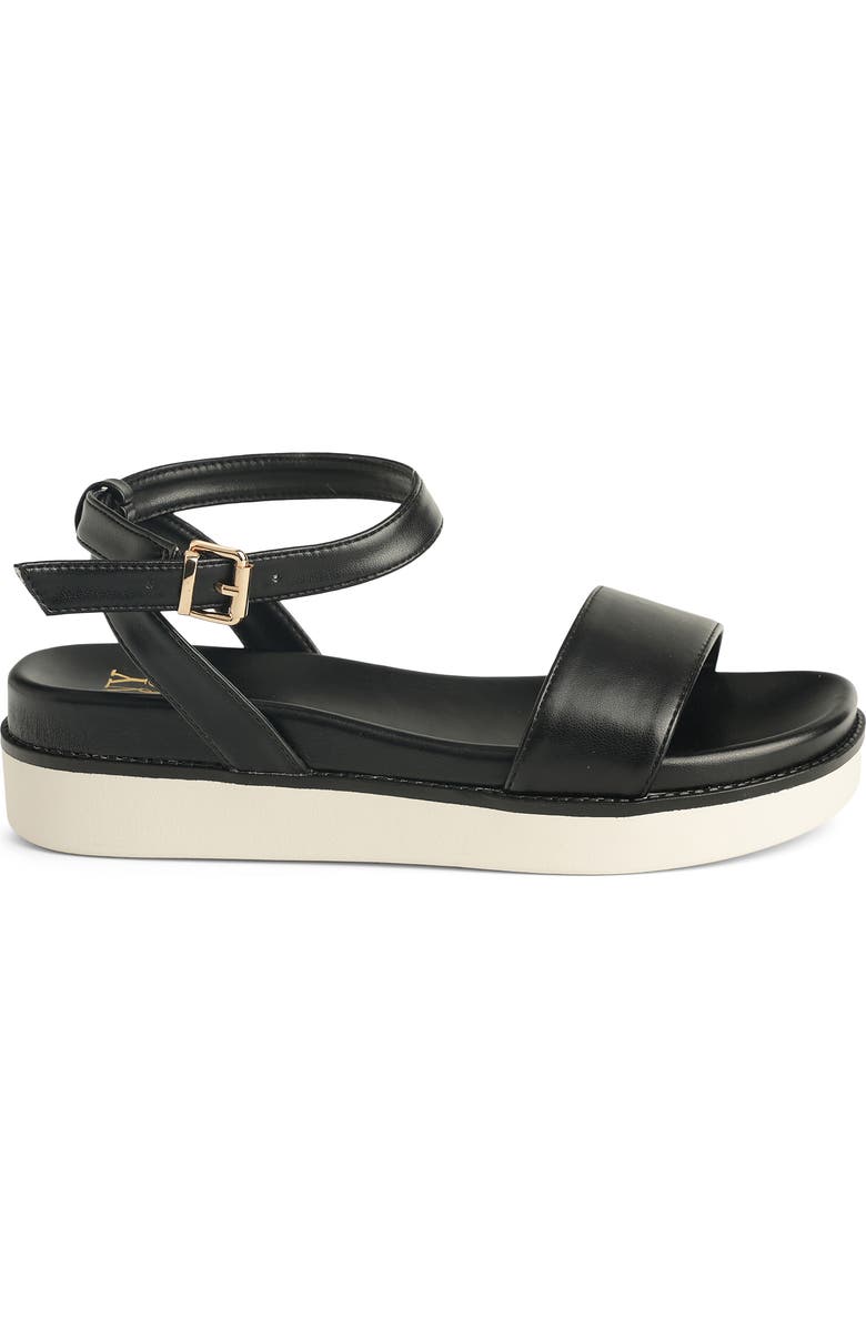 NEW YORK AND COMPANY Charli Ankle Strap Platform Sandal, Alternate, color, Black
