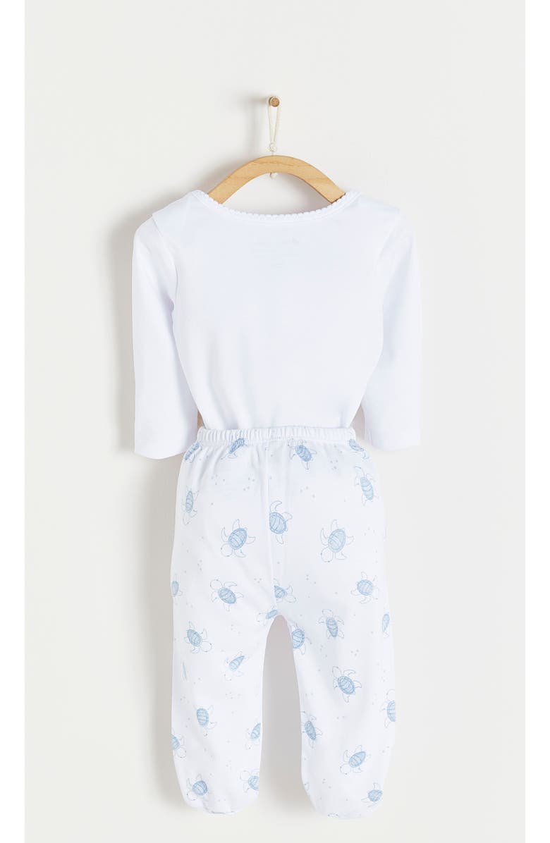 Babycottons Premium Peruvian Pima Cotton Turtles Bodysuit & Pants Set for Infant, Alternate, color, Blue