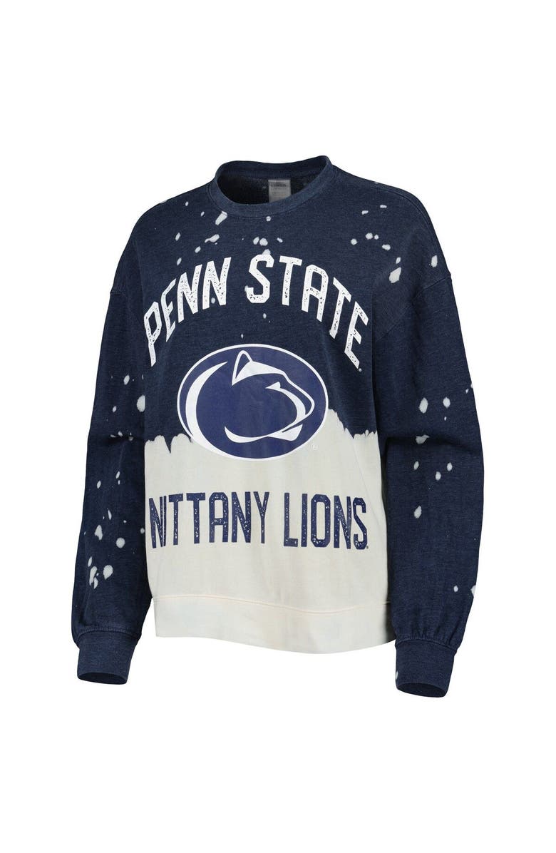 GAMEDAY COUTURE Women's Gameday Couture Navy Penn State Nittany Lions Twice As Nice Faded Dip-Dye Pullover Sweatshirt, Alternate, color,