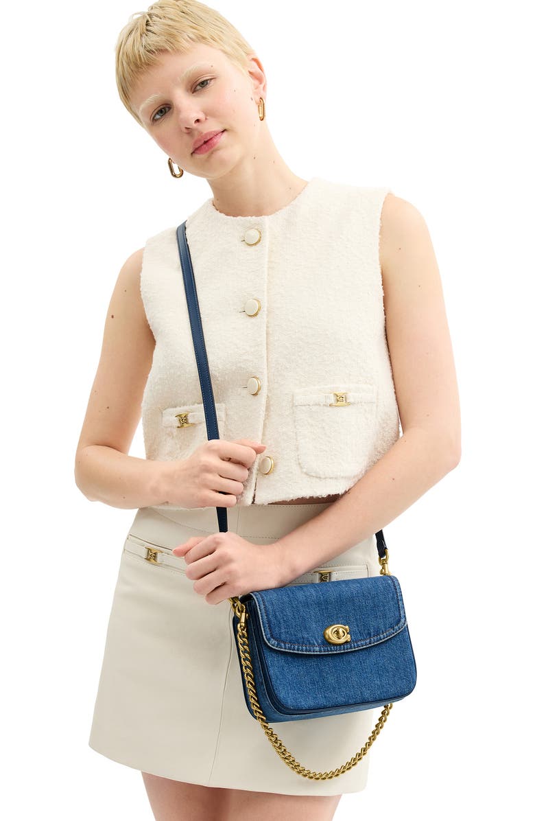 COACH Cassie Denim Top Handle Bag, Alternate, color,
