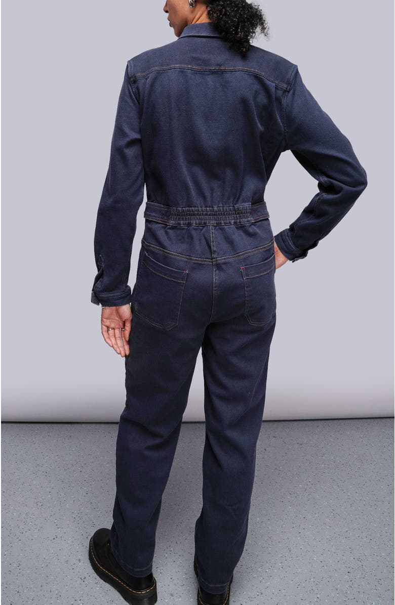 WILDFANG The Essential Denim Long Sleeve High Waisted Coverall, Alternate, color, Navy