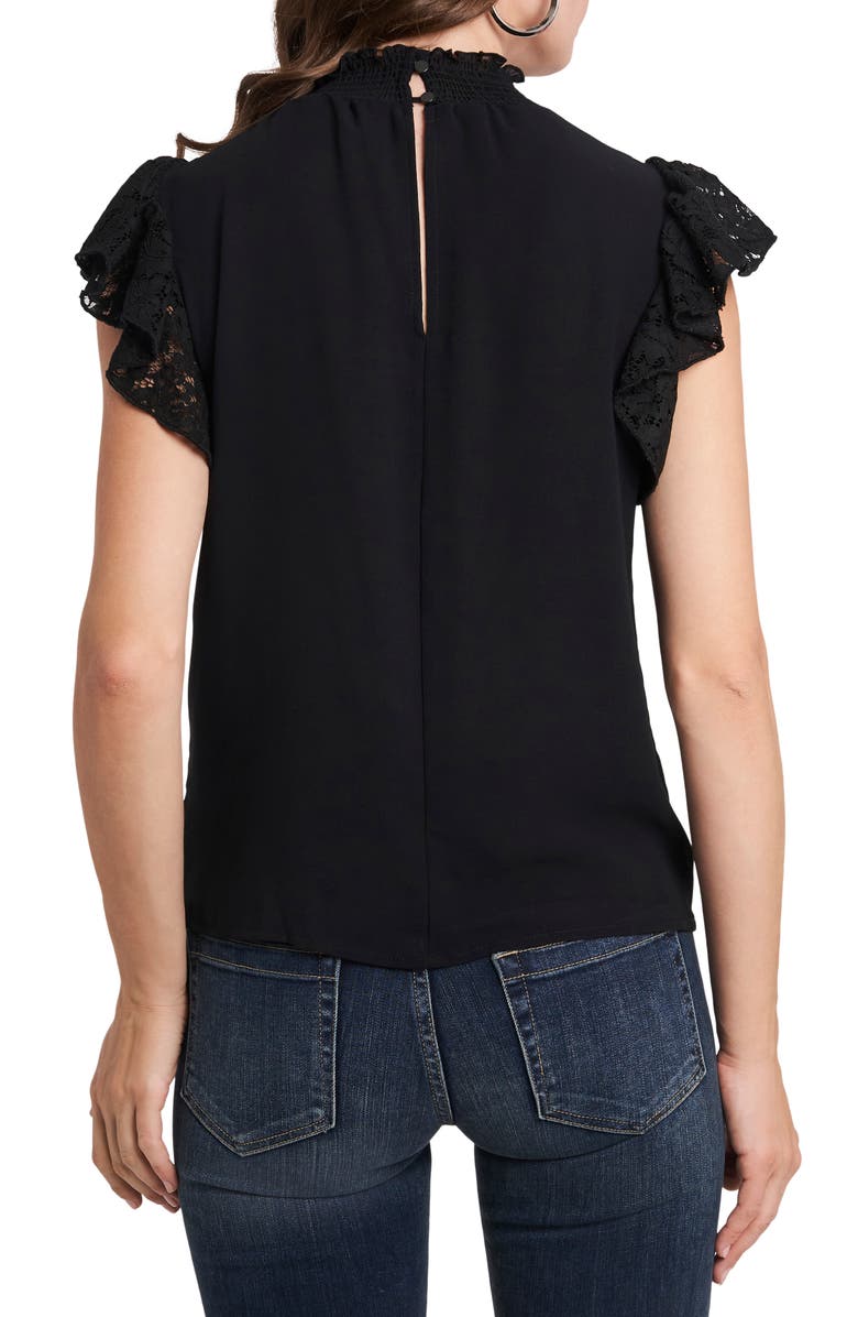 1.STATE Flutter Lace Sleeve Smocked Top, Alternate, color,