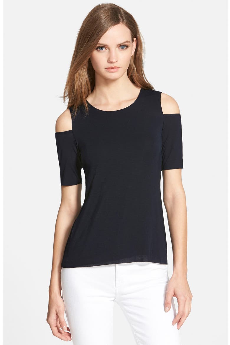 'Tiger Lily' Cold Shoulder Top, Main, color, NAVY