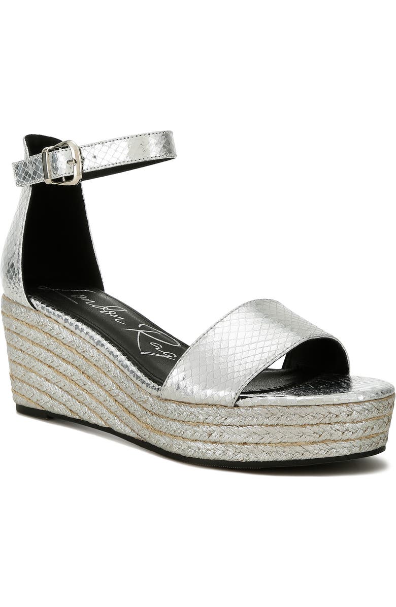 LONDON RAG Utah Platform Wedge Espadrille Sandal, Main, color, Silver