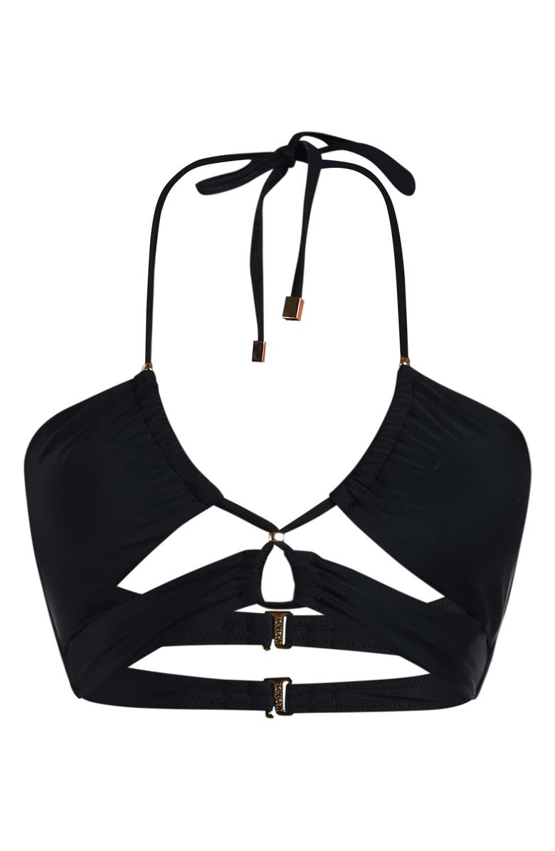 L'AGENCE Sirena Solid Bikini Top, Alternate, color, Black