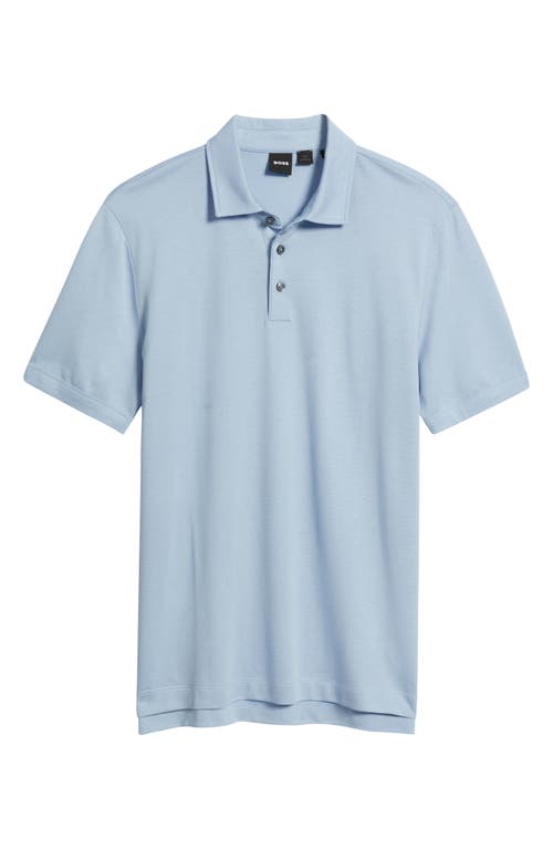 Hugo Boss Boss Press Lyocell & Cotton Polo In Light Blue