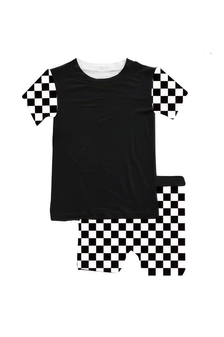 Checked Out 2 Piece Shorts Set, Main, color, Black White Checker