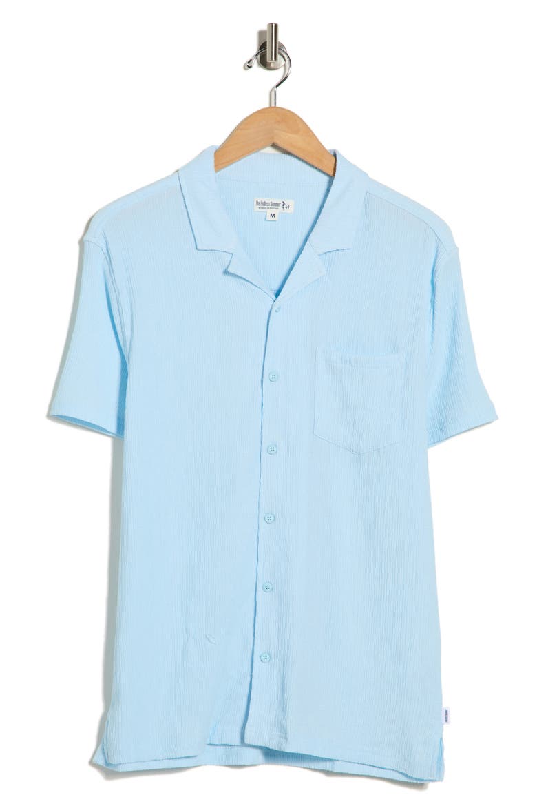 Crinkle Camp Shirt, Alternate, color, LIGHT BLUE