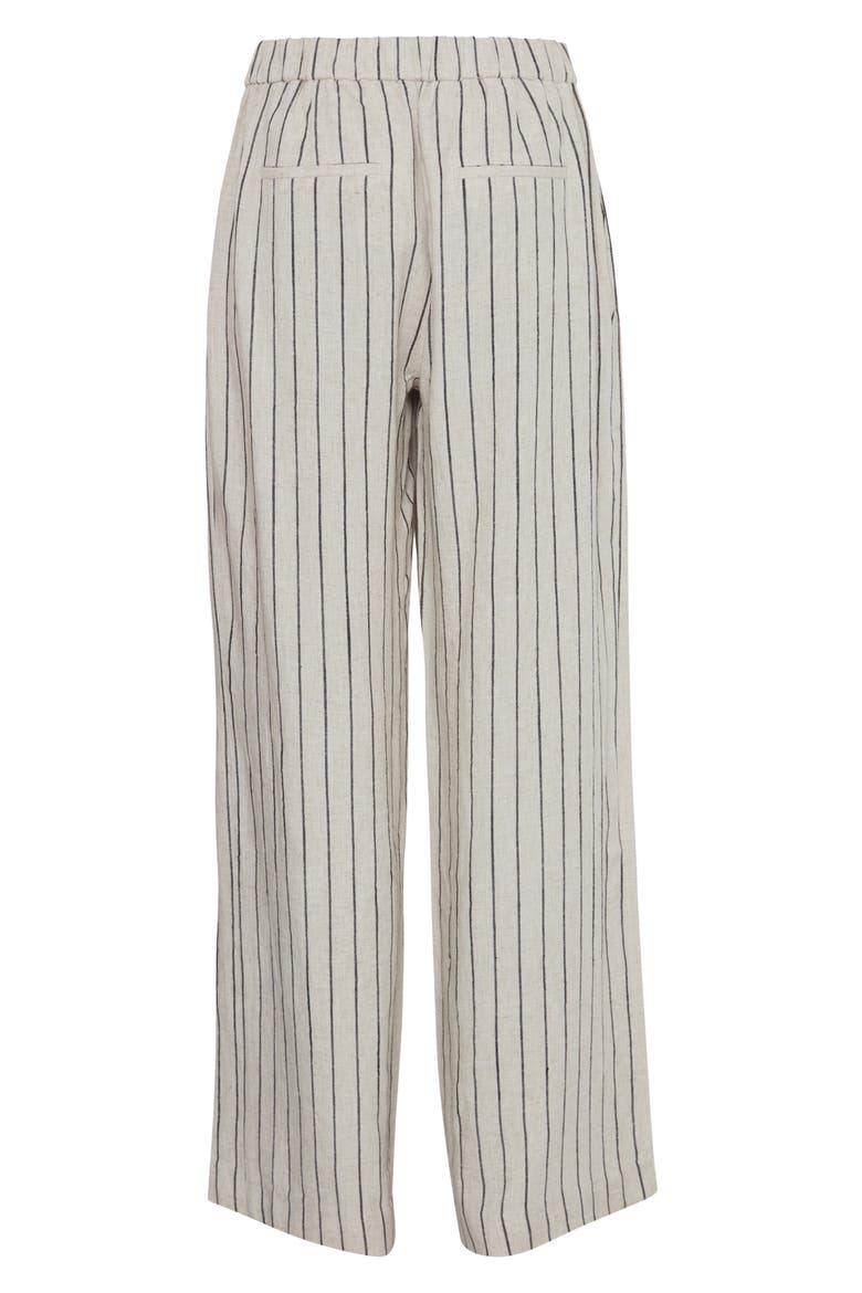 Johanna Striped Pants, Alternate, color, LINEN BLACK STRIPE