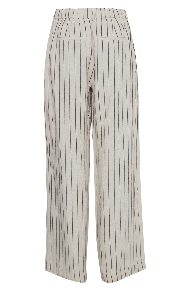 B.YOUNG Johanna Striped Pants, Alternate, color, Linen Black Stripe