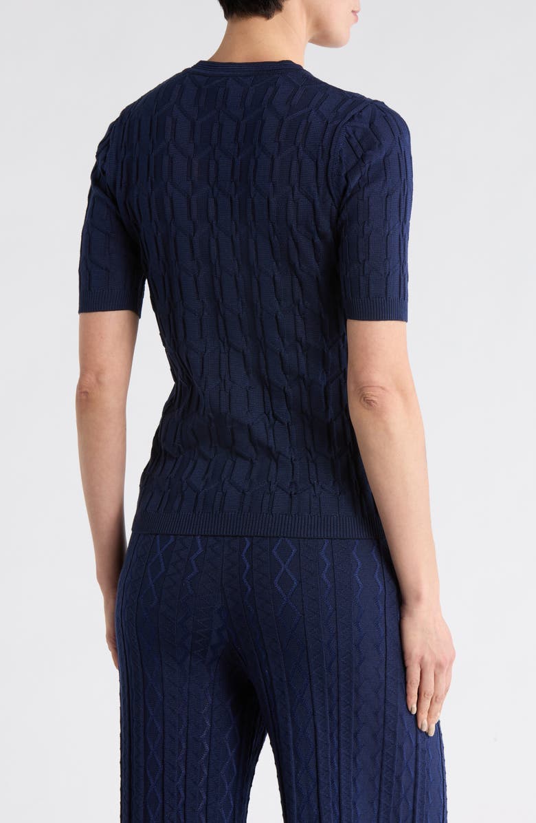 M Missoni Girocollo Short Sleeve Sweater, Alternate, color, Navy Tones