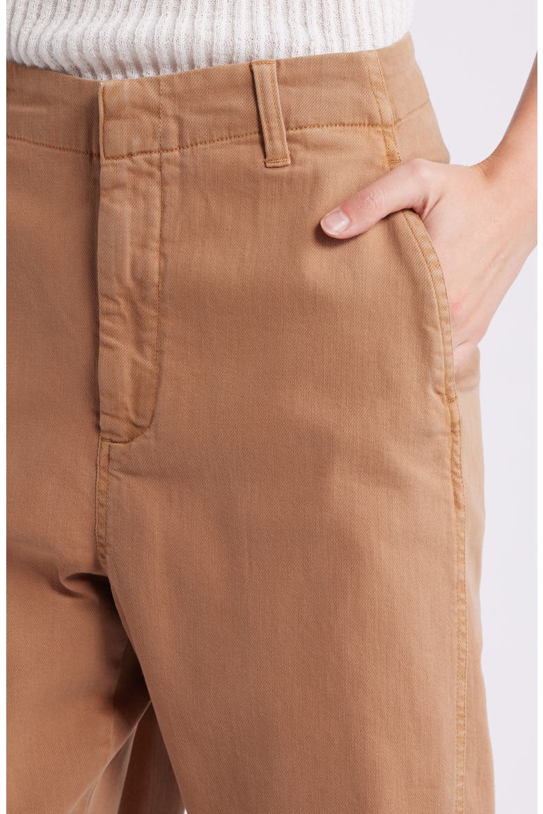 Twisted Leg Cotton Blend Pants, Alternate, color, BROWN BEAR