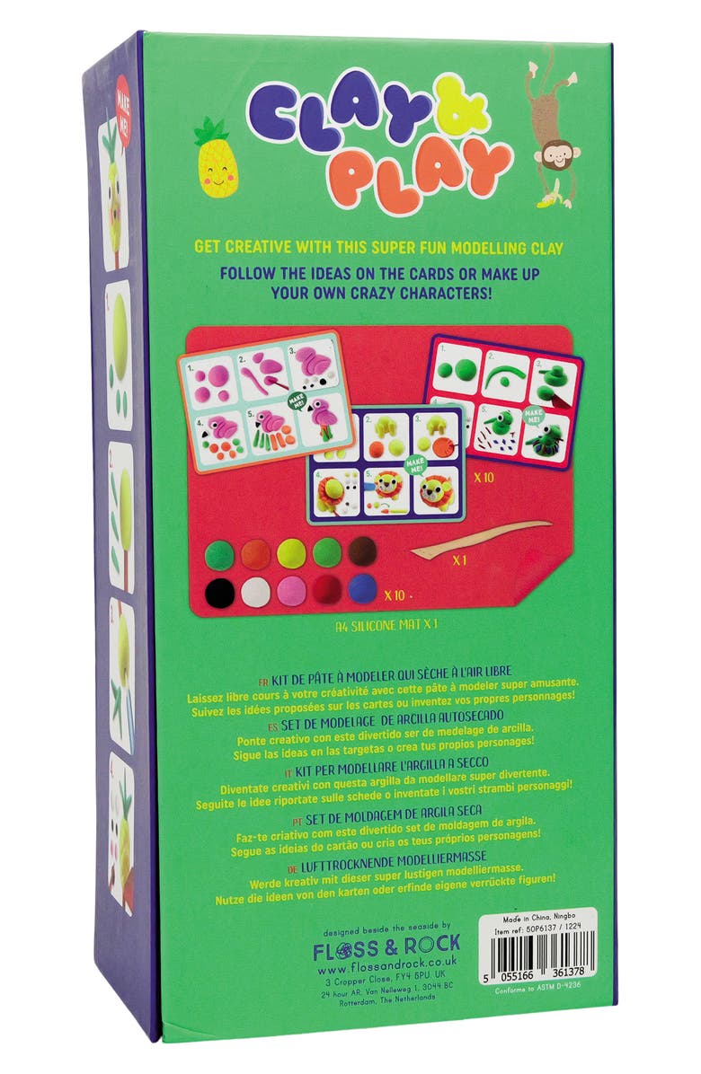 Floss & Rock Jungle Clay & Play AIr Dry Clay Modeling Kit, Alternate, color, Multi