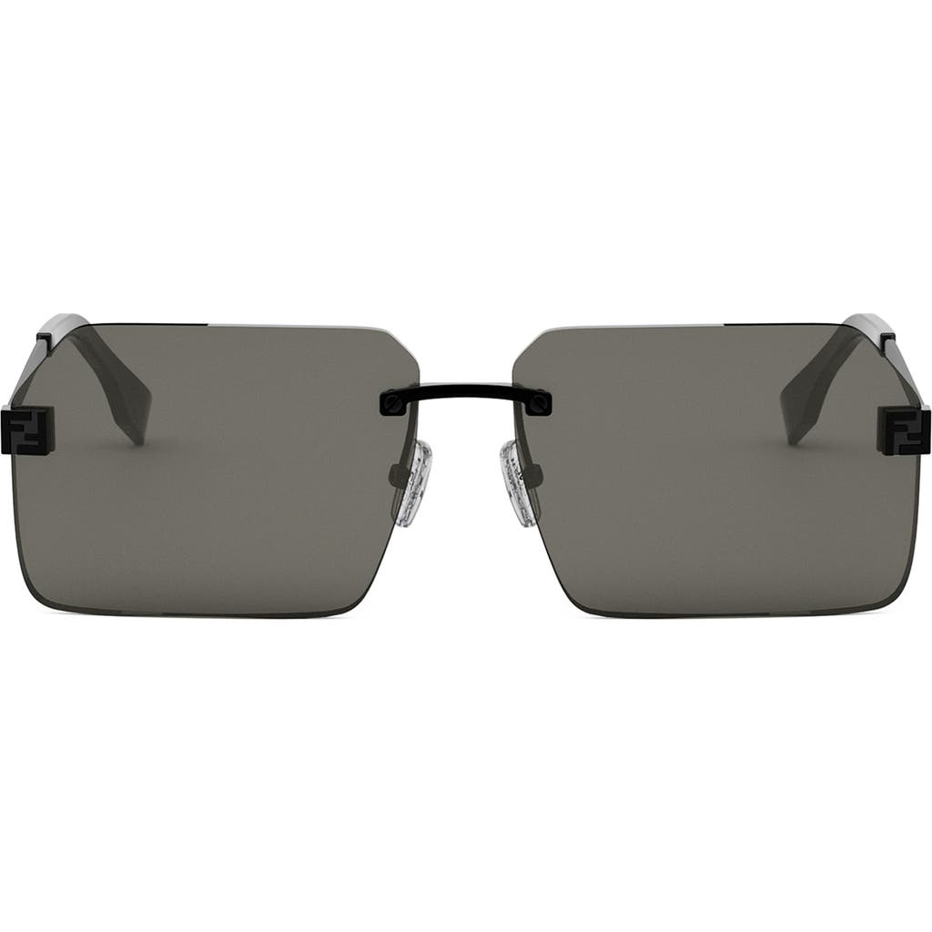 Fendi Sky 59mm Rimless Geometric Sunglasses In Black