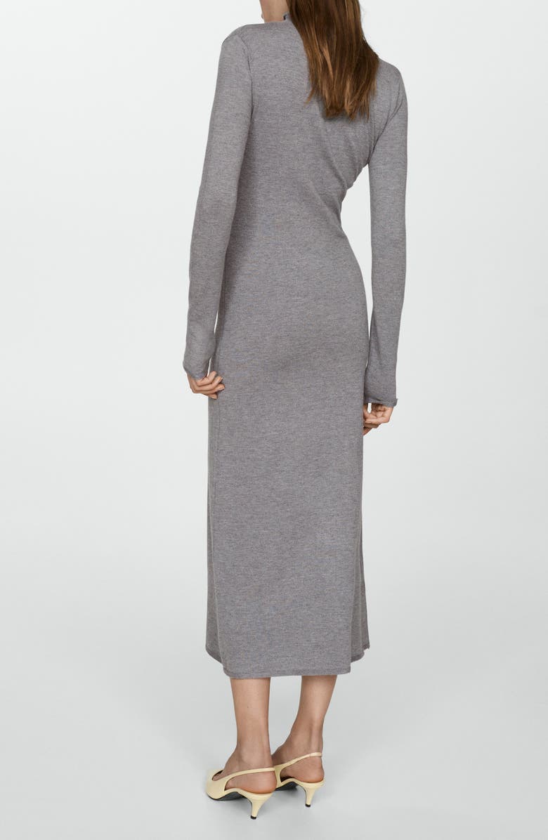 MANGO Perkins Long Sleeve Knit Dress, Alternate, color,