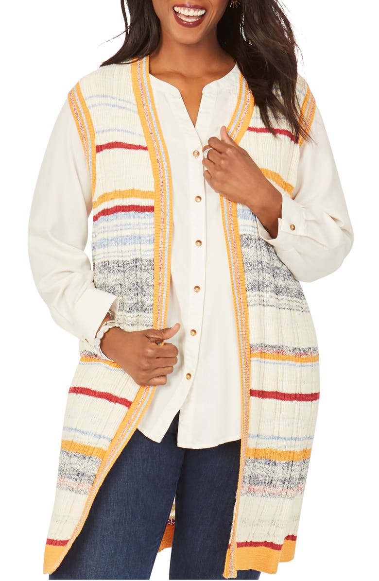 Foxcroft Nico Stripe Sweater Vest, Main, color, 