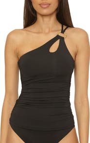 Soluna Sun Goddess One-Shoulder Cutout Tankini Top