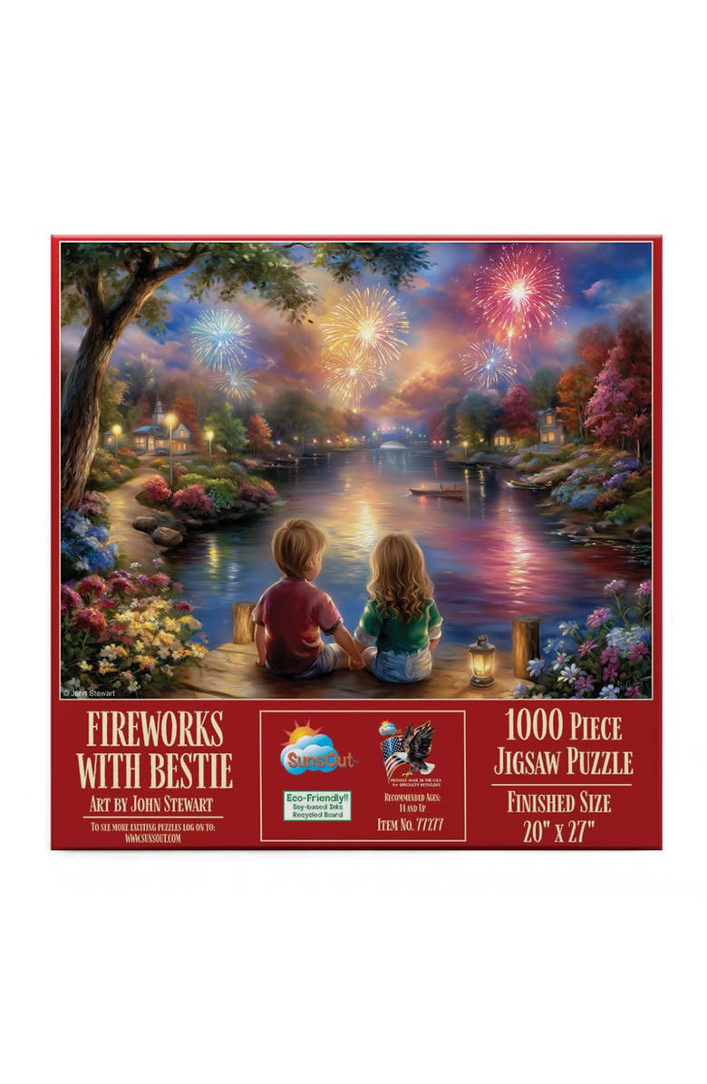 Sunsout Fireworks with Bestie 1000 piece Jigsaw Puzzle for Adults, Alternate, color, Multicolor