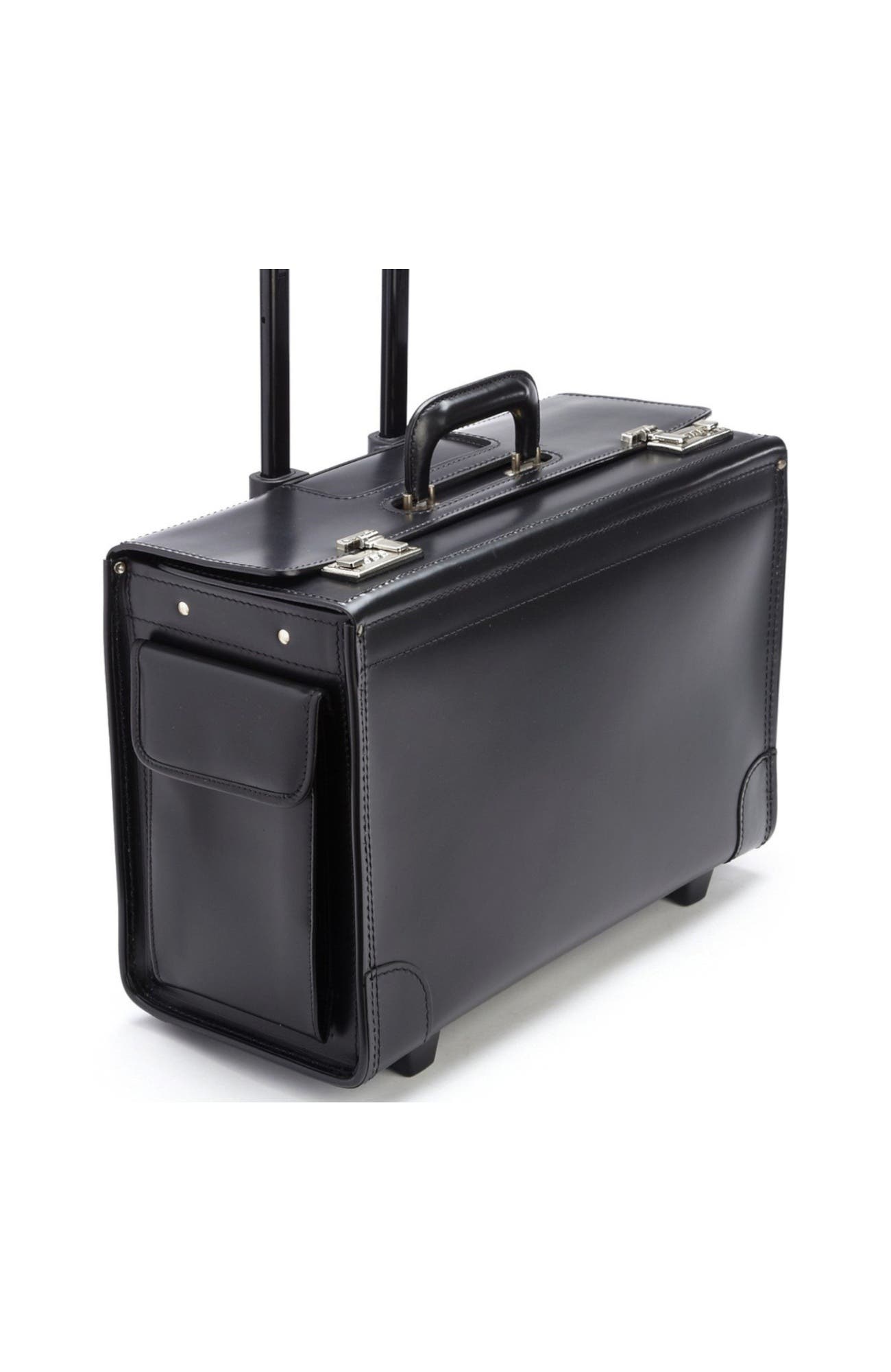 Litigator Leather Wheeled Catalog Case, Alternate, color, Black