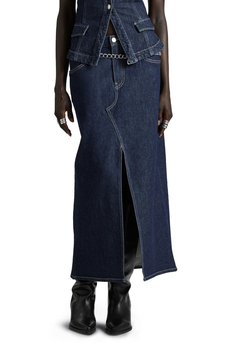 & Other Stories Denim Midi Skirt, Main, color, Blue