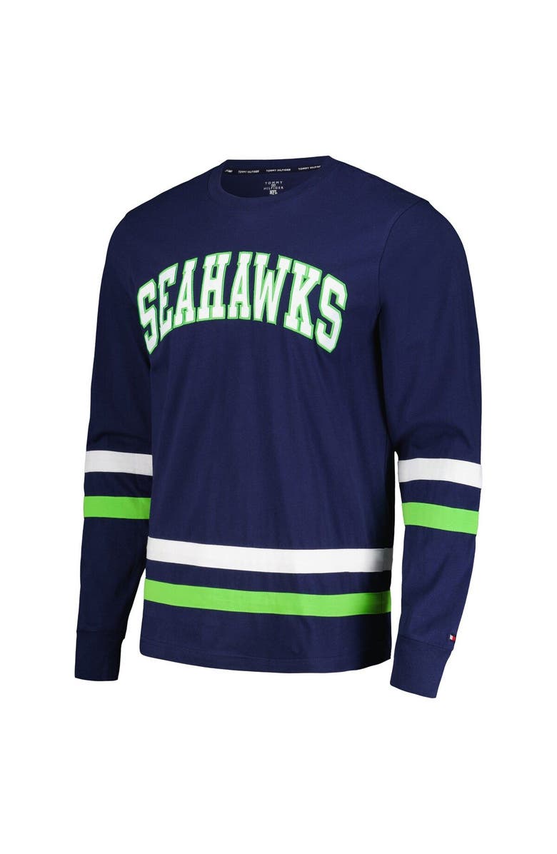 Tommy Hilfiger Men's Tommy Hilfiger College Navy/Neon Green Seattle Seahawks Nolan Long Sleeve T-Shirt, Alternate, color, Navy