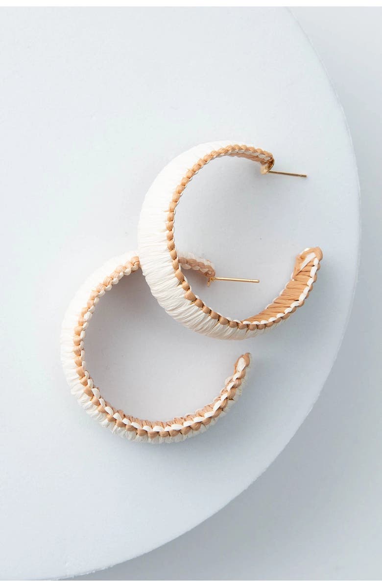 Noonday Natural Raffia Hoops, Main, color, Natural