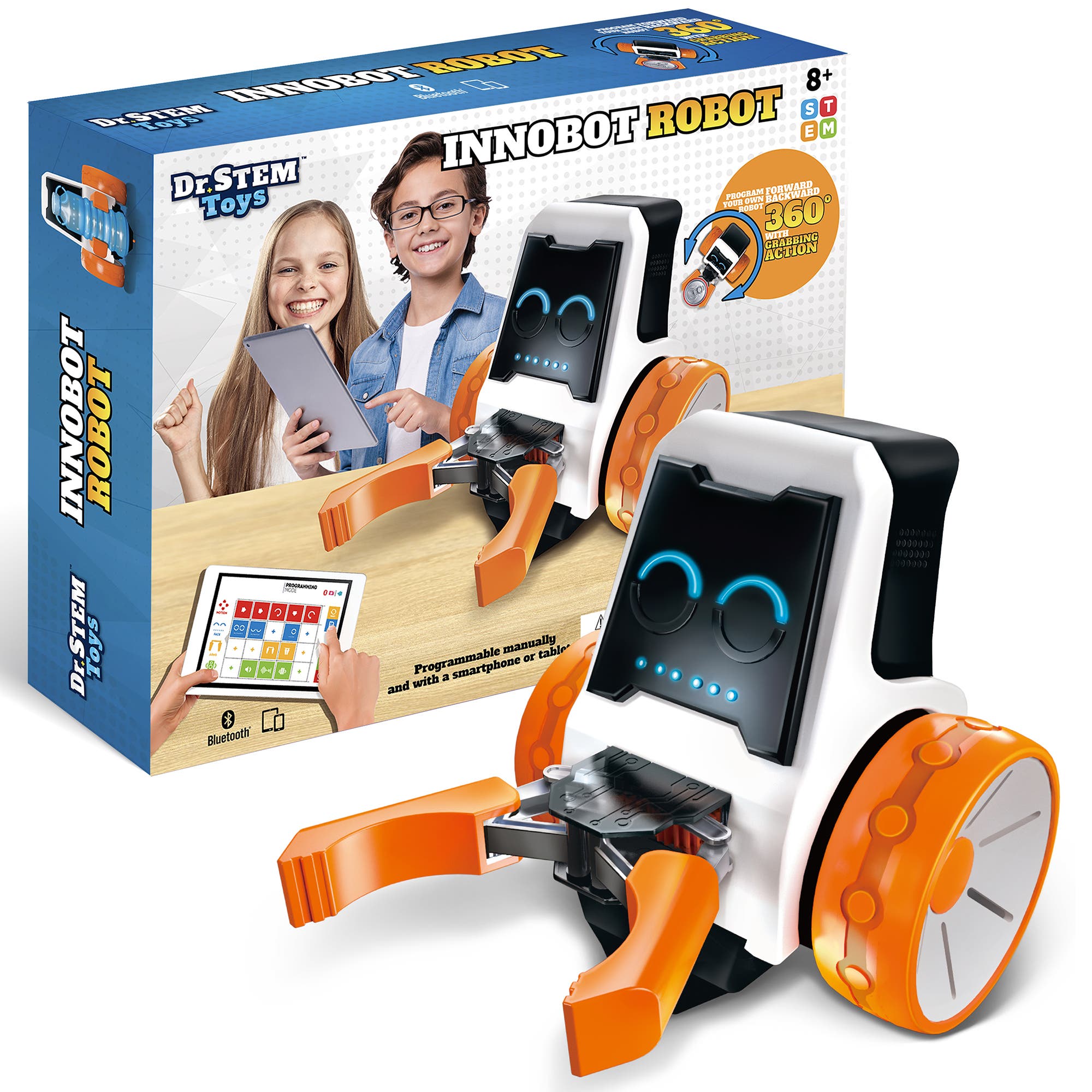 Dr. STEM Toys Innobot Robot Kit, Build & Program Bluetooth Control for Kids 8+ in Multicolored 