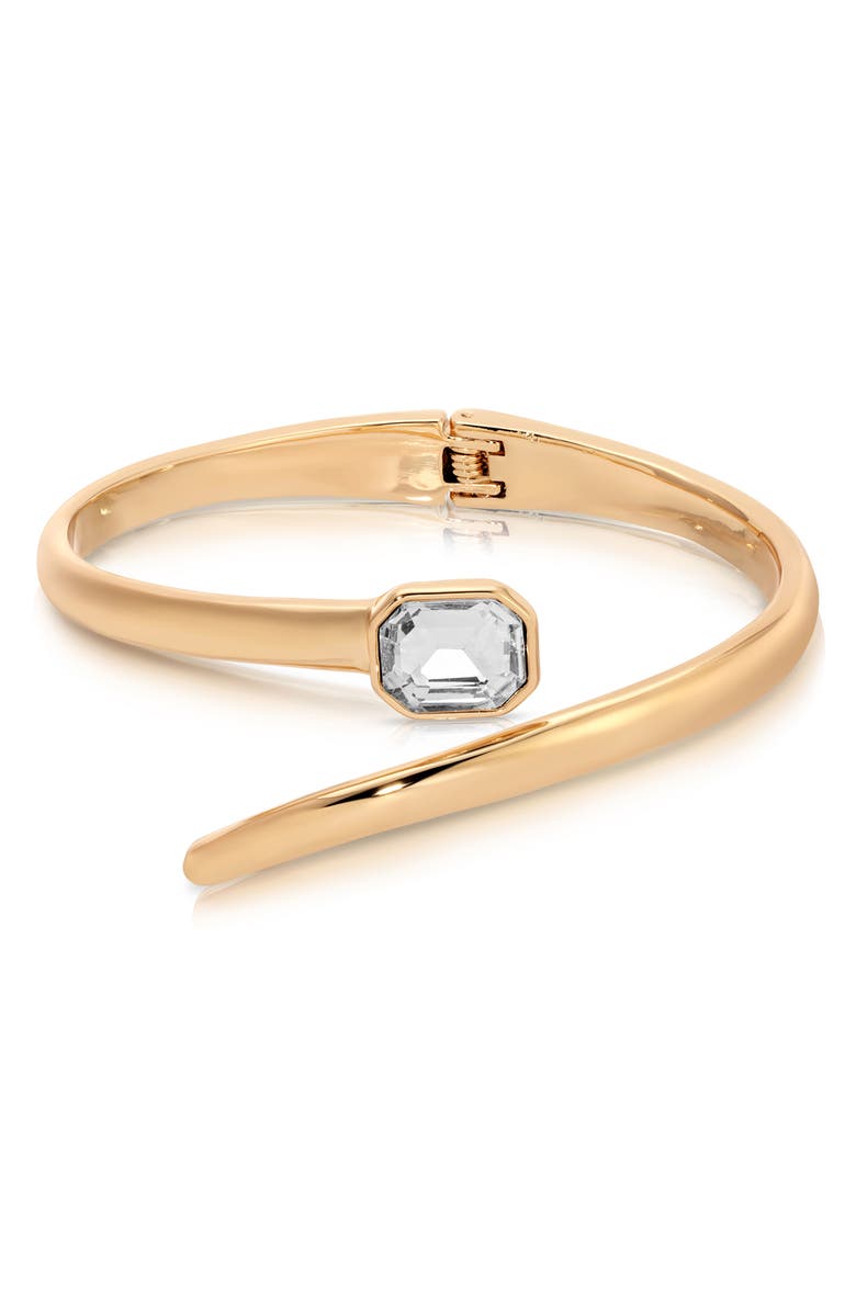 Ettika Deco Crystal Hinge Bracelet, Main, color, Gold