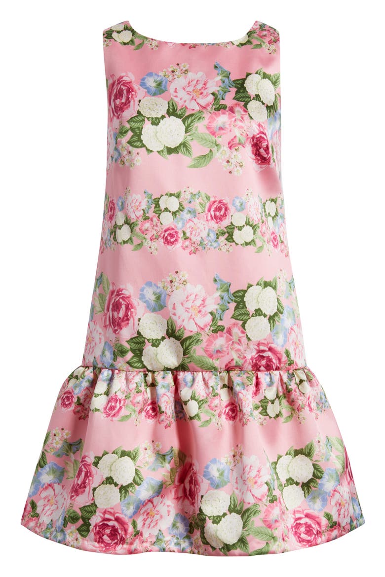 Floral Ruffle Hem Sleeveless Dress, Alternate, color, CARNATION PINK MULTI