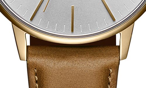 Mvmt Boulevard Quartz Leather Strap Watch, 38mm In Brown