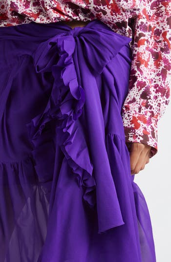 スカート Dries Van Noten Nylon Skirt With Ruffles Dries Van Noten Ruffle Tie Front Skirt | Nordstrom