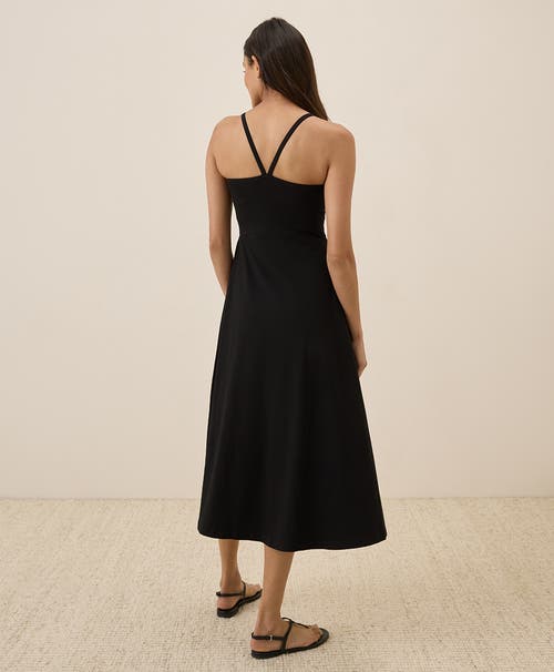 Pact Organic Cotton Fit & Flare Midi Dress In Black